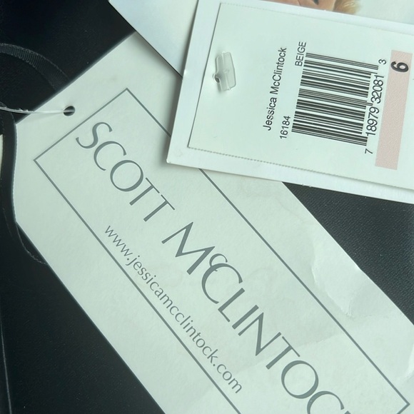 Scott McClintock Dress Size 6 Strapless Black Satin & White Trim  Bow NWT - Picture 11 of 11